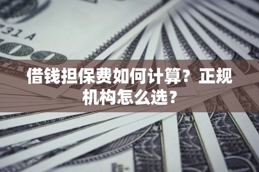 济南借钱担保费如何计算？正规机构怎么选？