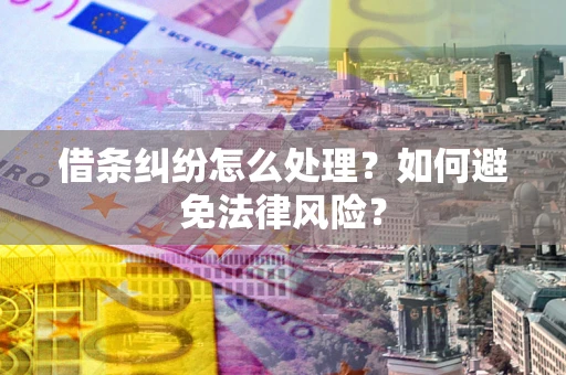 济南借条纠纷怎么处理？如何避免法律风险？